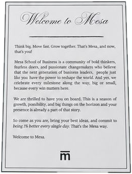 Letterpress welcome card